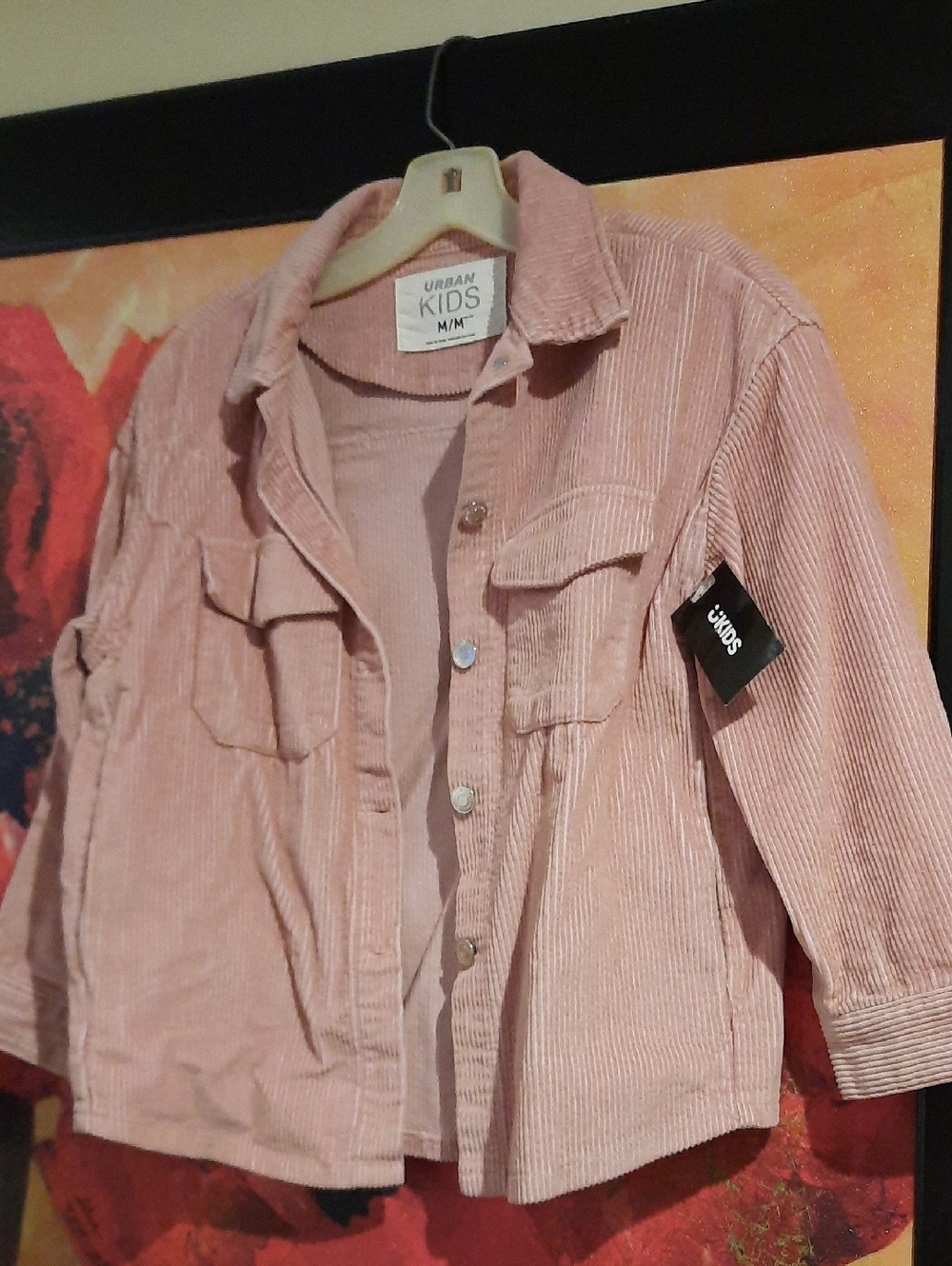 NWT Girl's URBAN KIDS Blush Pink 💗 Corduroy Jean Jacket Style Med 10/12
